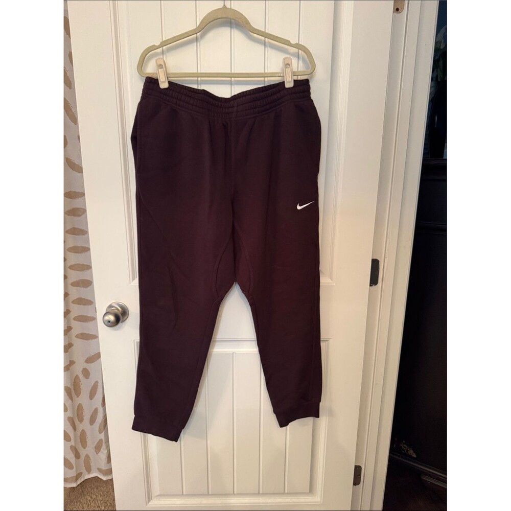 Nike  Brown Sweatpants with White Swoosh